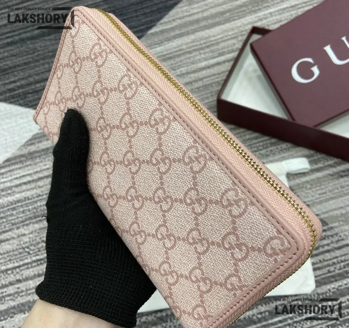 Gucci 1:1 Mirror Replica GG Emblem Zip Around Wallet 19CM/7.5IN Gucci Replica Wallets Gucci 1:1 Mirror Replica GG Emblem Zip Around Wallet 19CM/7.5IN Gucci Replica Wallets