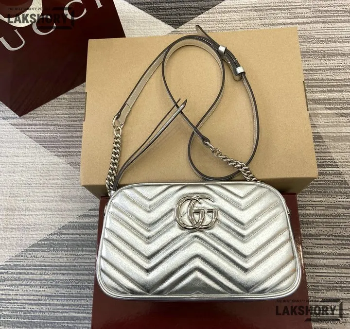 Gucci 1:1 Mirror Replica Matelasse Small GG Chain Marmont White 24CM/9.4IN Gucci Replica Marmont Bags Gucci 1:1 Mirror Replica Matelasse Small GG Chain Marmont White 24CM/9.4IN Gucci Replica Marmont Bags