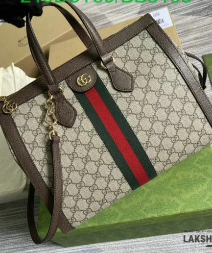 Gucci 1:1 Mirror Replica Ophidia Large Tote Bag GG Supreme 33CM/13IN Gucci Replica Ophidia Bags