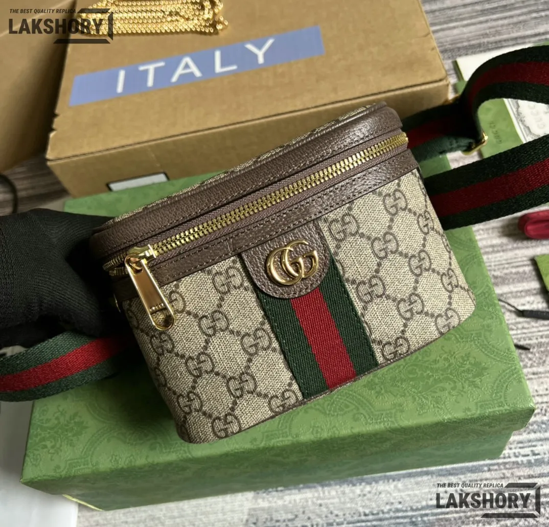 Gucci 1:1 Mirror Replica GG Monogram Ophidia Belt Bag Beige 18CM/7.1IN Gucci Replica Ophidia Bags Gucci 1:1 Mirror Replica GG Monogram Ophidia Belt Bag Beige 18CM/7.1IN Gucci Replica Ophidia Bags