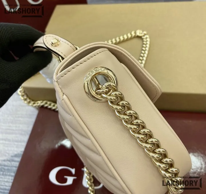 Gucci 1:1 Mirror Replica GG Marmont White Mini Top Handle 17CM/6.7IN Gucci Replica Marmont Bags Gucci 1:1 Mirror Replica GG Marmont White Mini Top Handle 17CM/6.7IN Gucci Replica Marmont Bags
