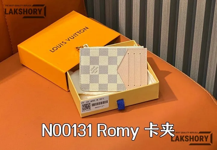 Louis Vuitton 1:1 Mirror Replica Romy Card Holder Damier Azur Canvas 8CM/3.1IN Louis Vuitton Replica Wallets Louis Vuitton 1:1 Mirror Replica Romy Card Holder Damier Azur Canvas 8CM/3.1IN Louis Vuitton Replica Wallets