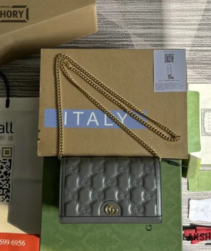 Gucci 1:1 Mirror Replica GG Matelasse Wallet On Chain 20CM/7.9IN Gucci Replica Marmont Bags