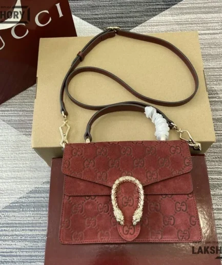 Gucci 1:1 Mirror Replica Dionysus Mini GG Suede Top Handle Bag 22CM/8.7IN Gucci Replica Dionysus Bags