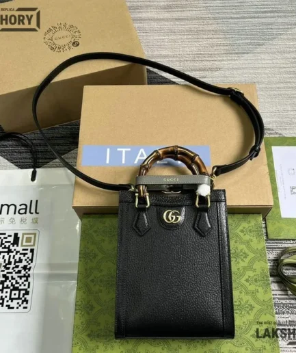 Gucci 1:1 Mirror Replica Mini Bamboo Diana Shoulder Bag 19.5CM/7.7IN Gucci Replica Bamboo Bags