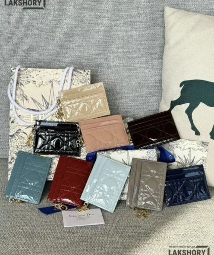 Dior 1:1 Mirror Replica Lady Dior Freesia Card Holder Christian Dior Replica Wallets