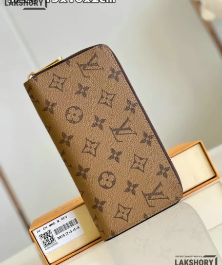 Louis Vuitton 1:1 Mirror Replica Zippy Wallet Monogram Reverse Canvas 19.5CM/7.7IN Louis Vuitton Replica Wallets