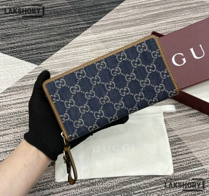 Gucci 1:1 Mirror Replica GG Emblem Zip Around Wallet 19CM/7.5IN Gucci Replica Wallets Gucci 1:1 Mirror Replica GG Emblem Zip Around Wallet 19CM/7.5IN Gucci Replica Wallets