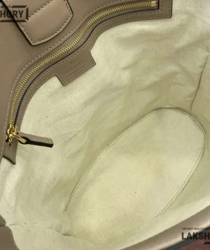 Gucci 1:1 Mirror Replica 73 Medium Bucket Bag Blue Taupe 27.5CM/10.8IN Gucci Replica Horsebit Bags
