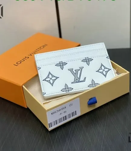 Louis Vuitton 1:1 Mirror Replica Leather Monogram Double Card Holder 7CM/2.8IN Louis Vuitton Replica Wallets