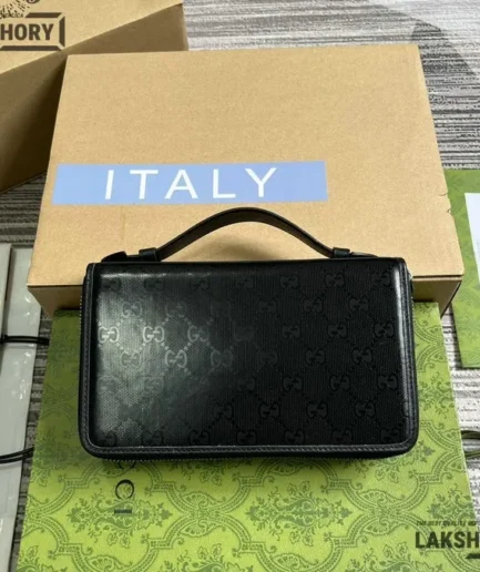 Gucci 1:1 Mirror Replica Travel Shima Case Round Long Wallet 21.5CM/8.5IN Gucci Replica Wallets