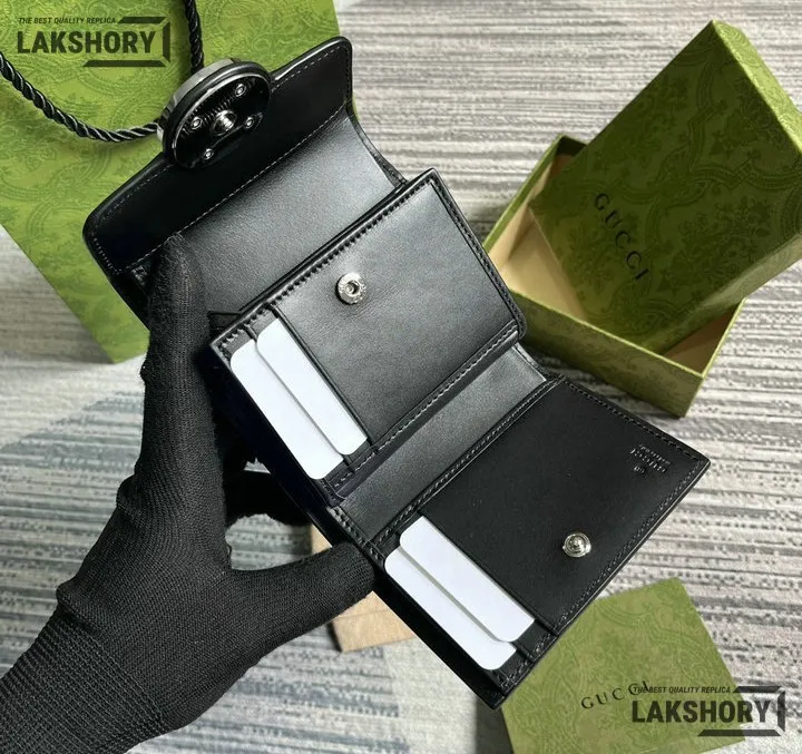 Gucci 1:1 Mirror Replica Petite GG Medium Wallet Black 11CM/4.3IN Gucci Replica Wallets Gucci 1:1 Mirror Replica Petite GG Medium Wallet Black 11CM/4.3IN Gucci Replica Wallets
