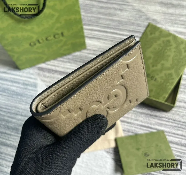 Gucci 1:1 Mirror Replica Jumbo GG Bifold Leather Coin Wallet 9CM/3.5IN Gucci Replica Wallets Gucci 1:1 Mirror Replica Jumbo GG Bifold Leather Coin Wallet 9CM/3.5IN Gucci Replica Wallets