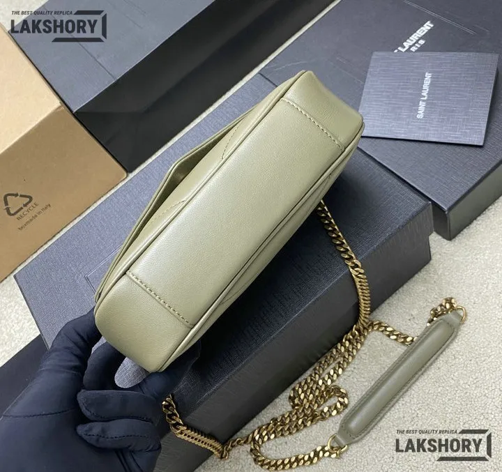 YSL 1:1 Mirror Replica Loulou Matelassé Shoulder Bag Light Sage Replica Crossbody Bags YSL 1:1 Mirror Replica Loulou Matelassé Shoulder Bag Light Sage Replica Crossbody Bags