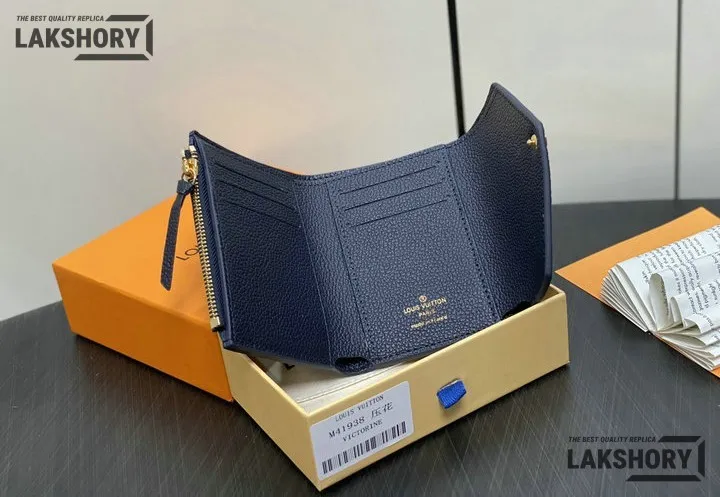 Louis Vuitton 1:1 Mirror Replica Victorine Wallet Monogram Black Navy Blue 12CM/4.7IN Louis Vuitton Replica Wallets Louis Vuitton 1:1 Mirror Replica Victorine Wallet Monogram Black Navy Blue 12CM/4.7IN Louis Vuitton Replica Wallets