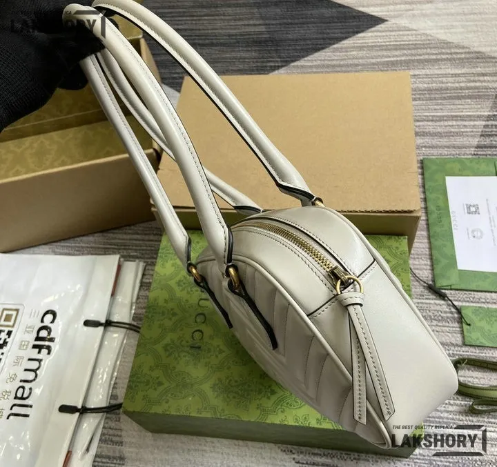Gucci 1:1 Mirror Replica Medium GG Marmont Black White 25.5CM/10IN Gucci Replica Marmont Bags Gucci 1:1 Mirror Replica Medium GG Marmont Black White 25.5CM/10IN Gucci Replica Marmont Bags