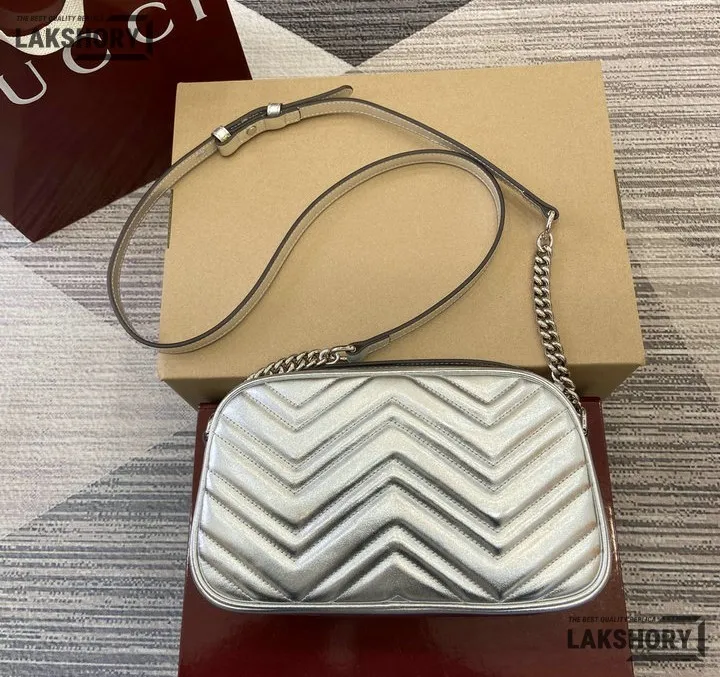 Gucci 1:1 Mirror Replica Matelasse Small GG Chain Marmont White 24CM/9.4IN Gucci Replica Marmont Bags Gucci 1:1 Mirror Replica Matelasse Small GG Chain Marmont White 24CM/9.4IN Gucci Replica Marmont Bags