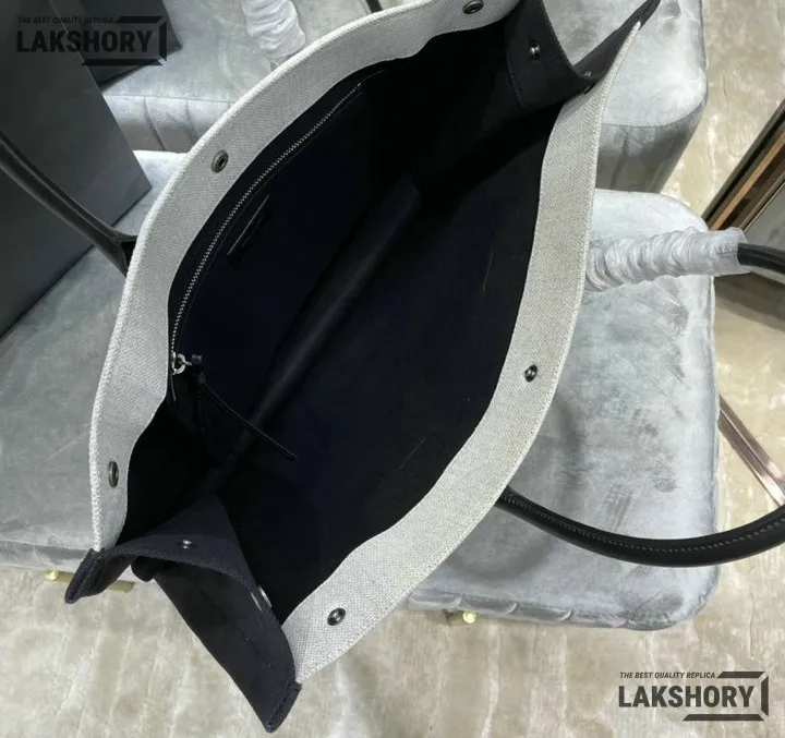 YSL 1:1 Mirror Replica Linen Calfskin Rive Gauche Tote Natural 48CM/18.9IN Replica Tote Bags YSL 1:1 Mirror Replica Linen Calfskin Rive Gauche Tote Natural 48CM/18.9IN Replica Tote Bags