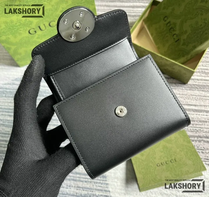 Gucci 1:1 Mirror Replica Petite GG Medium Wallet Black 11CM/4.3IN Gucci Replica Wallets Gucci 1:1 Mirror Replica Petite GG Medium Wallet Black 11CM/4.3IN Gucci Replica Wallets