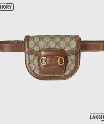 Gucci 1:1 Mirror Replica GG Supreme Monogram Horsebit 1955 Beige Brown 16CM/6.3IN Gucci Replica Horsebit Bags