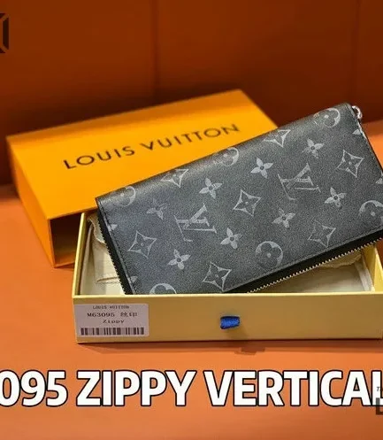 Louis Vuitton 1:1 Mirror Replica Zippy Wallet Vertical Damier Graphite Canvas 10CM/3.9IN Louis Vuitton Replica Wallets