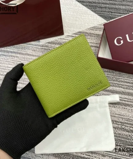Gucci 1:1 Mirror Replica Bi-color Bi-fold Leather Wallet 9CM/3.5IN Gucci Replica Wallets