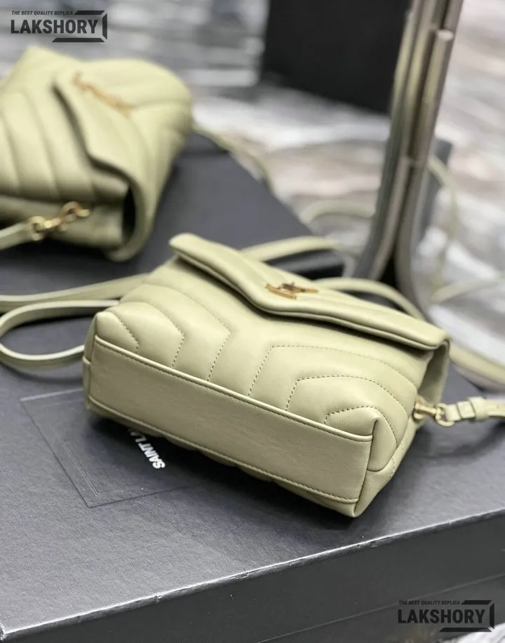 YSL 1:1 Mirror Replica Matelasse Toy Loulou Bag Light Sage 20CM/7.9IN Replica Crossbody Bags YSL 1:1 Mirror Replica Matelasse Toy Loulou Bag Light Sage 20CM/7.9IN Replica Crossbody Bags