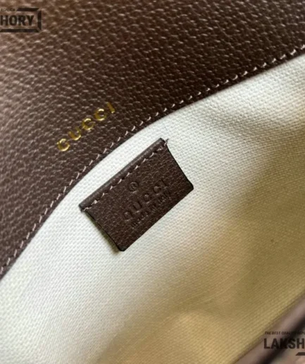 Gucci 1:1 Mirror Replica Jumbo GG Mini Horsebit 1955 Brown Beige 20.5CM/8.1IN Gucci Replica Horsebit Bags