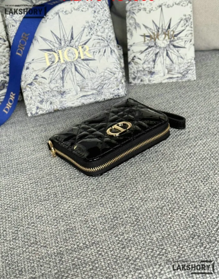 Dior 1:1 Mirror Replica Dior Microcannage Patent Leather Croisiere Wallet on Chain 11CM/4.3IN Christian Dior Replica Wallets Dior 1:1 Mirror Replica Dior Microcannage Patent Leather Croisiere Wallet on Chain 11CM/4.3IN Christian Dior Replica Wallets