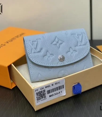 Louis Vuitton 1:1 Mirror Replica Rosalie Coin Purse Monogram Blue Washed 11CM/4.3IN Louis Vuitton Replica Wallets