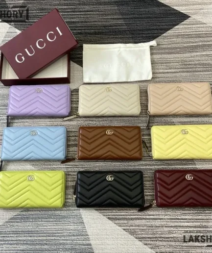 Gucci 1:1 Mirror Replica GG Marmont Continental Zip Around Wallet 19CM/7.5IN Gucci Replica Wallets