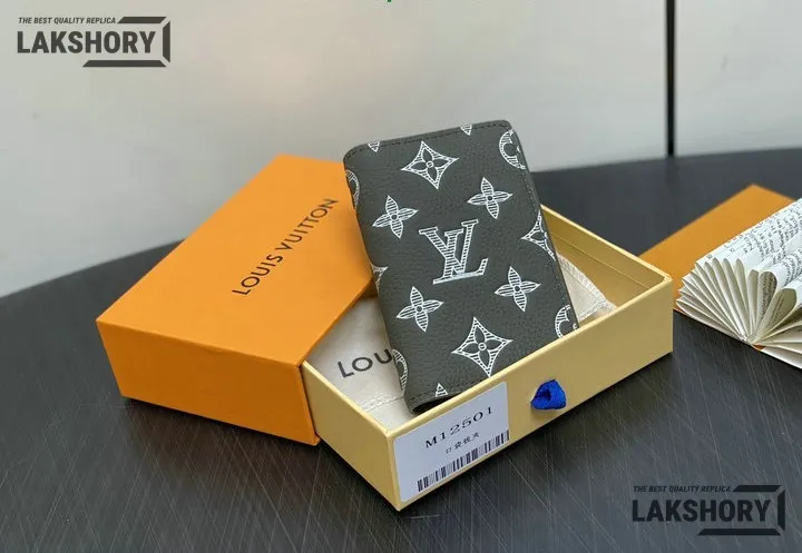 Louis Vuitton 1:1 Mirror Replica Pocket Organizer Monogram Shadow Olive Green 8CM/3.1IN Louis Vuitton Replica Wallets Louis Vuitton 1:1 Mirror Replica Pocket Organizer Monogram Shadow Olive Green 8CM/3.1IN Louis Vuitton Replica Wallets