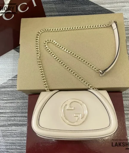 Gucci 1:1 Mirror Replica Blondie Large Top Handle Bag White 32CM/12.6IN Gucci Replica Blondie Bags