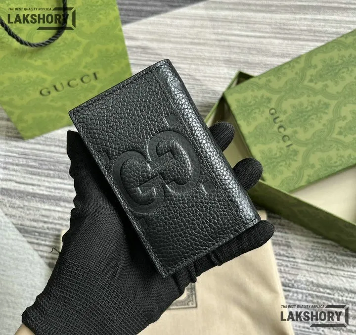Gucci 1:1 Mirror Replica Leather Jumbo GG Card Case 7.5CM/3IN Gucci Replica Wallets Gucci 1:1 Mirror Replica Leather Jumbo GG Card Case 7.5CM/3IN Gucci Replica Wallets
