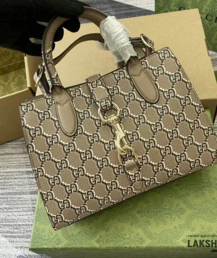 Gucci 1:1 Mirror Replica Small Tote Bag With Hook Closure 24CM/9.4IN Gucci Replica Jackie Bags