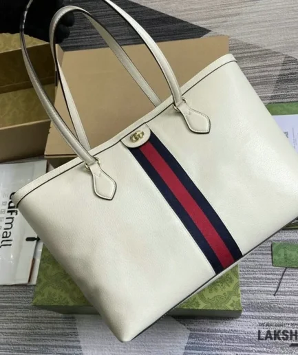 Gucci 1:1 Mirror Replica Web Medium Ophidia Shopping Tote 38CM/15IN Gucci Replica Ophidia Bags