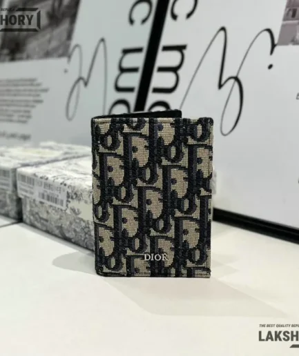 Dior 1:1 Mirror Replica Oblique Vertical Card Holder 11.2CM/4.4IN Christian Dior Replica Wallets