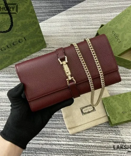 Gucci 1:1 Mirror Replica Jackie 1961 Wallet On Chain GG Supreme 19CM/7.5IN Gucci Replica Jackie Bags