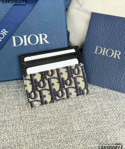 Dior 1:1 Mirror Replica Dior Oblique Jacquard Card Holder Christian Dior Replica Wallets