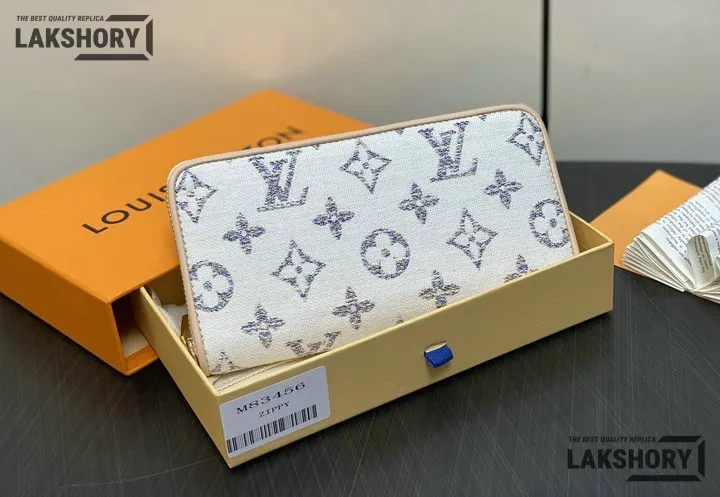 Louis Vuitton 1:1 Mirror Replica Zippy Wallet Mahina Leather White Blue 19.5CM/7.7IN Louis Vuitton Replica Wallets Louis Vuitton 1:1 Mirror Replica Zippy Wallet Mahina Leather White Blue 19.5CM/7.7IN Louis Vuitton Replica Wallets