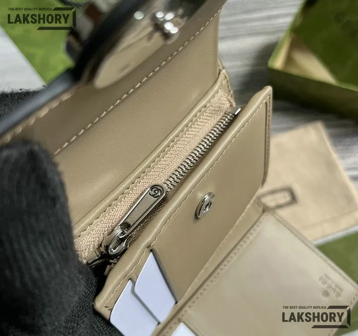 Gucci 1:1 Mirror Replica GG Medium Wallet Beige Ebony 11CM/4.3IN Gucci Replica Wallets Gucci 1:1 Mirror Replica GG Medium Wallet Beige Ebony 11CM/4.3IN Gucci Replica Wallets