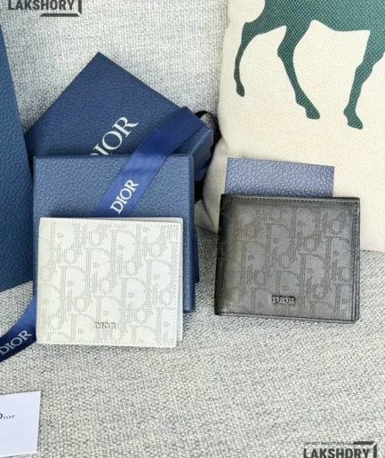 Dior 1:1 Mirror Replica Calfskin Perforated Oblique Bi-Fold Do Galaxy Wallet 11.5CM/4.5IN Christian Dior Replica Wallets
