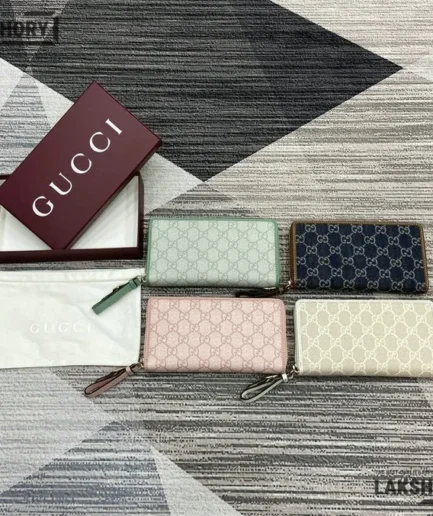 Gucci 1:1 Mirror Replica GG Emblem Zip Around Wallet 19CM/7.5IN Gucci Replica Wallets