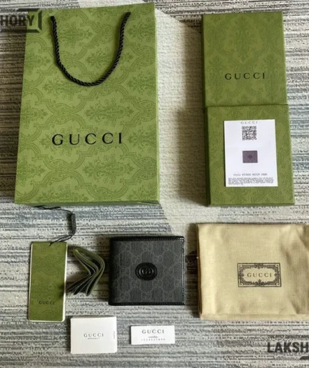 Gucci 1:1 Mirror Replica GG Supreme Interlocking G Bifold Wallet 9CM/3.5IN Gucci Replica Wallets