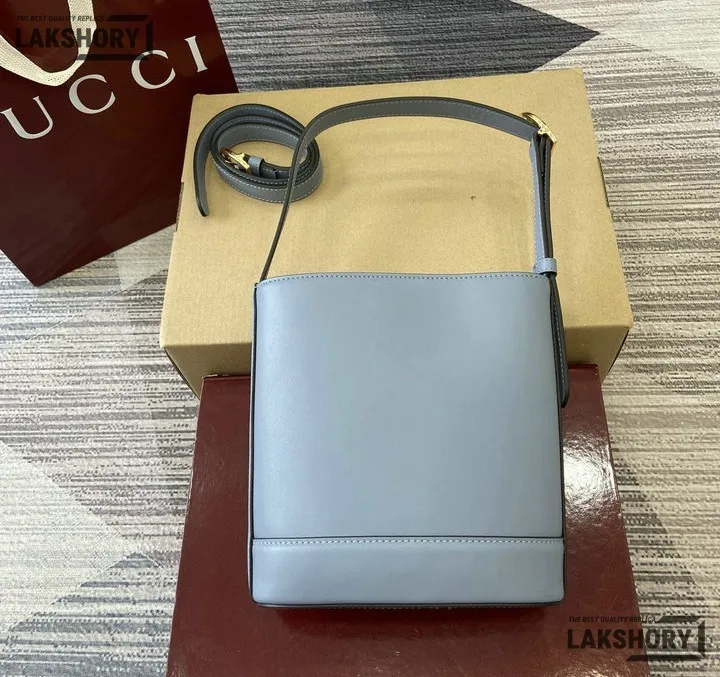 Gucci 1:1 Mirror Replica 73 Small Blue Taupe Bucket Bag 20CM/7.9IN Gucci Replica Horsebit Bags Gucci 1:1 Mirror Replica 73 Small Blue Taupe Bucket Bag 20CM/7.9IN Gucci Replica Horsebit Bags