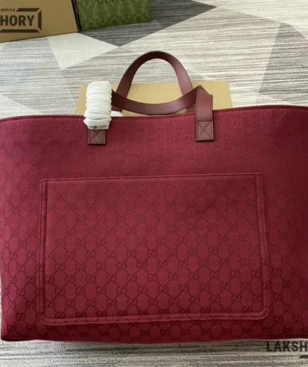 Gucci 1:1 Mirror Replica GG Canvas Maxi Tote Bag Red 45CM/17.7IN Gucci Replica Ophidia Bags