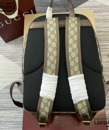 Gucci 1:1 Mirror Replica Ophidia GG Supreme Medium Backpack Beige 39.5CM/15.6IN Gucci Replica Backpacks