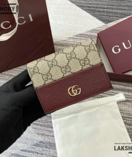 Gucci 1:1 Mirror Replica GG Supreme GG Marmont Card Case 11CM/4.3IN Gucci Replica Wallets