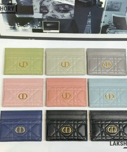 Dior 1:1 Mirror Replica Dior Caro Freesia Card Holder Christian Dior Replica Wallets