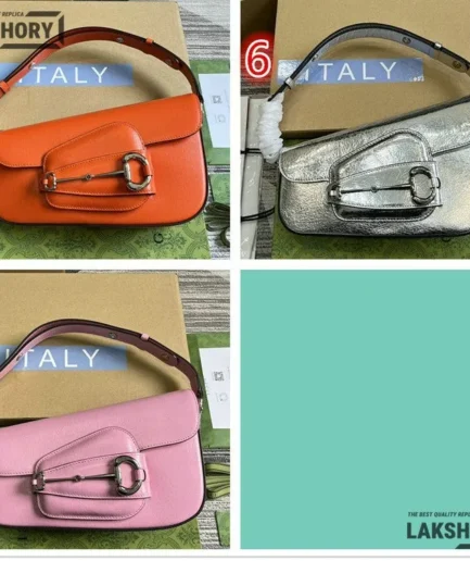Gucci 1:1 Mirror Replica Leather Horsebit 1955 Medium Asymmetric Bag 26.5CM/10.4IN Gucci Replica Horsebit Bags
